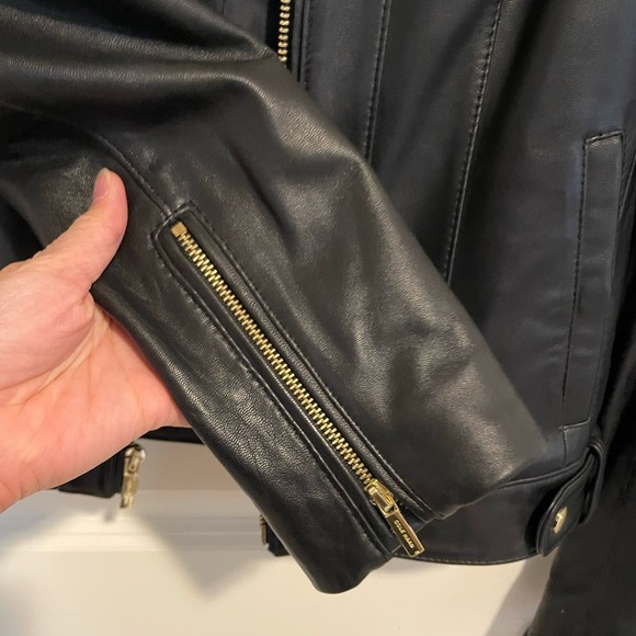 Cole Haan Leather Moto Racer Jacket - Picture 3 of 8